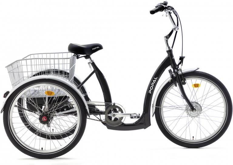 Popal E Luxe driewieler S 24 Inch 43 cm Unisex 7V Rollerbrake Zwart -  Fietskopen.shop