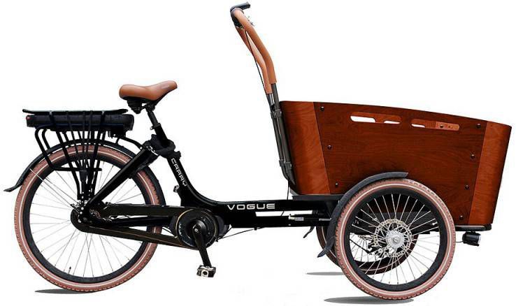 Vogue Elektrische Bakfiets Carry 3 26 Inch 48 Cm Unisex 7v Rollerbrake Matzwart/bruin online kopen